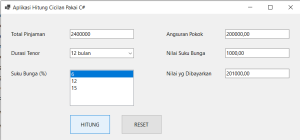 hitung cicilan dengan csharp visual studio 2022 #10
