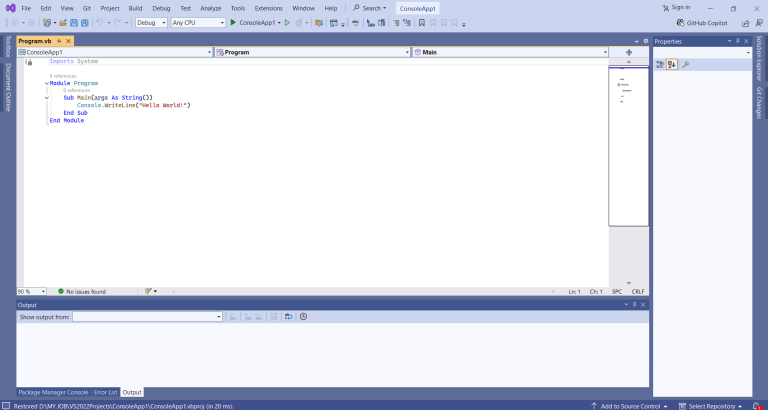 membuat project aplikasi console vbnet 2022 #5