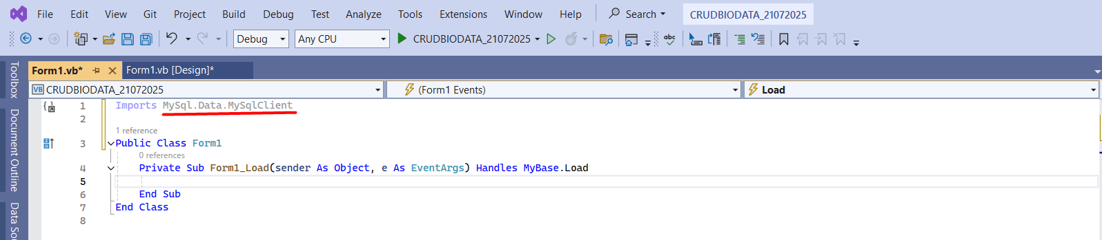 tambahkan mysql connector tanpa odbc di visual studio 2022 #9